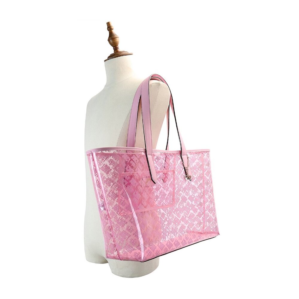 Juicy Couture Large Beach Tote Bag Clear Pink Logo New Sealed Package - Picture 9 of 9
